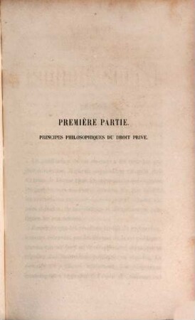 Les lois de l'ordre social, 1