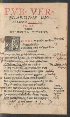 Pub. Ver. Maronis Bucolicon Ecloga Prima.