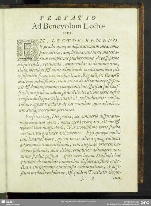 Praefatio Ad Benevolum Lectorem