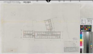 Münster (Münster) Behördenhaus Alter Steinweg Vorentwurf Grundriß 2. Obergeschoß 1956 1 : 200 44 x 71 Pause Staatsneubauleitung Münster Regierung Münster Nr. 34081