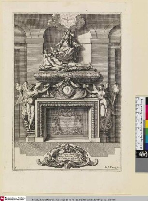 [Kaminentwurf mit einem Sarkophag und einer Pietá ; Cheminée surmontée d'un tombeau et d'une Déploration du Christ]