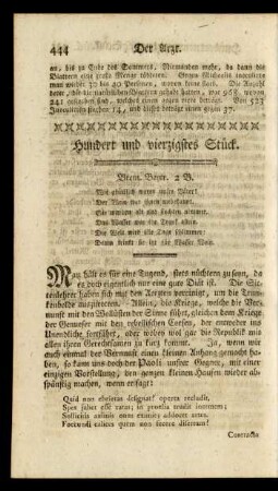 Hundert und vierzigstes Stück