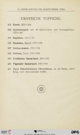 Exotische Teppiche (Nr. 393-401)