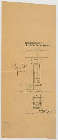 Thiersch, Friedrich von; München; Münchner - Kindl - Keller, Erweiterungsbau - Säule am Eingang des Vestibüls (Teilgrundriss, Details)