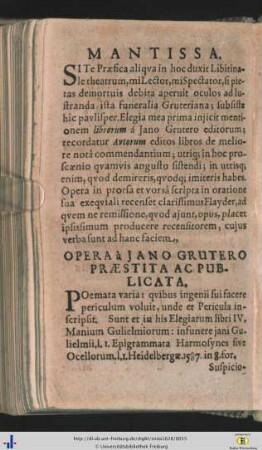 Opera à Jano Grutero praestita ac publicata.