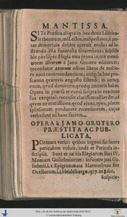 Opera à Jano Grutero praestita ac publicata.