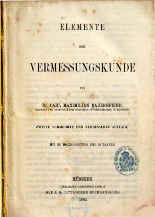 Elemente der Vermessungskunde, 1