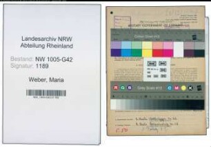 Entnazifizierung Maria Weber , geb. 02.11.1914 (Geschaeftsinhaberin)