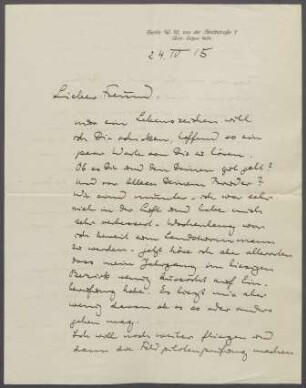 Brief von Georg Kolbe an Hermann Schmitt