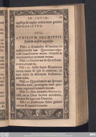IIII. Auxilium Promittit Deus in nostris angustiis.