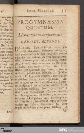 Progymnasma Quintum. Elementorum conformatio.