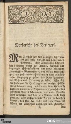Vorbericht des Verlegers