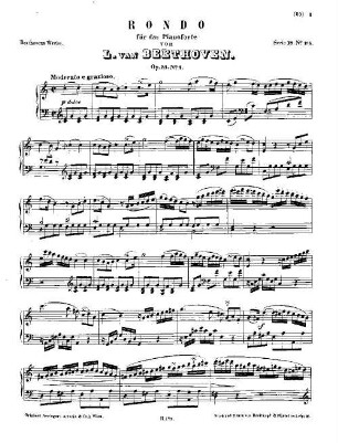 Beethoven's Werke. 185 = Serie 18: Kleinere Stücke für das Pianoforte, Rondo : op. 51,1