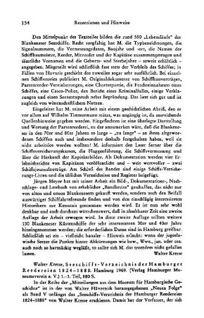 Kresse, Walter :: Seeschiffs-Verzeichnis der Hamburger Reedereien 1824 - 1888, Teil 1-3 : Hamburrg, Hamburger Museumsverein e.V., 1969