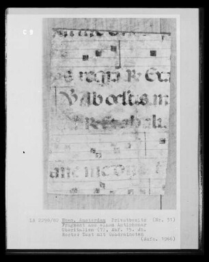 Fragment aus einem Antiphonar, Text mit Quadratnoten