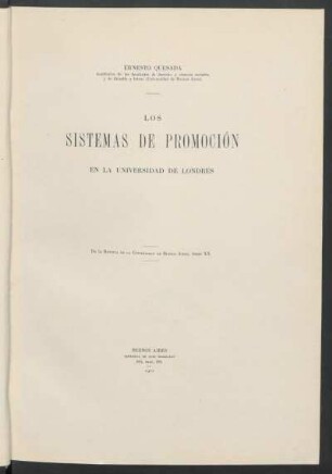 Los sistemas de promoción en la Universidad de Londres