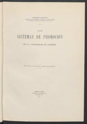 Los sistemas de promoción en la Universidad de Londres