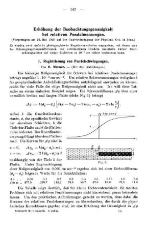 Erhöhung der Beobachtungsgenauigkeit bei relativen Pendelmessungen