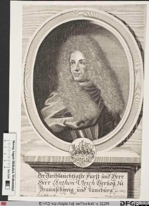 Bildnis Anton Ulrich, Herzog zu Braunschweig-Lüneburg-Wolfenbüttel (reg. 1704-14)