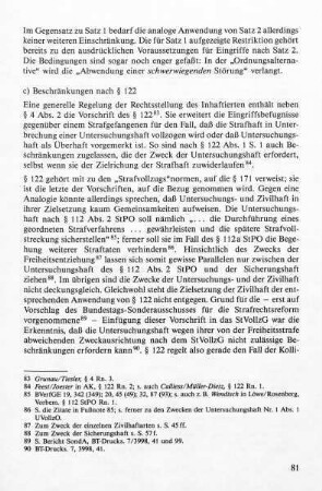 c) Beschränkungen nach § 122