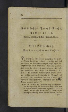 Erste Abtheilung. Von den angeborenen Rechten.