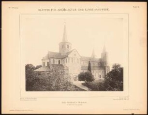 St. Godehard, Hildesheim: Ansicht von Nordosten (aus: Blätter für Architektur und Kunsthandwerk, 3. Jg., 1890, Tafel 13)