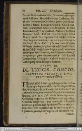 Caput III. De Lexicis, Concordantiis, Aliisque Huc Pertinentibus