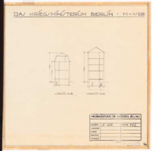 Reichsluftfahrtministerium, Berlin (Vorgängerbauten): ehemaliges Kriegsministerium: Querschnitte 1:250