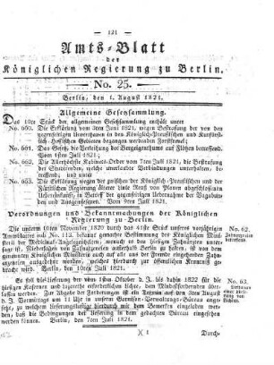 No 25, 1. August 1821