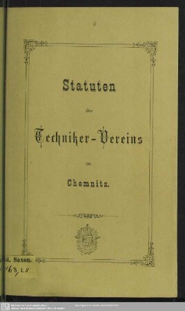 Statuten des Techniker-Vereins : [zu Chemnitz]