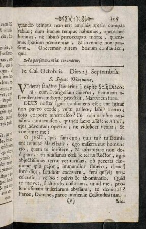 305-325, ix. Cal. Octobris. Dies 23. Septembris. - v. Non. Octobris. Dies 3. ejusdem.