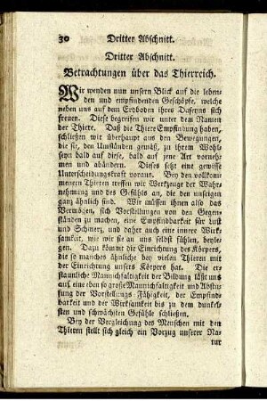 Dritter Abschnitt. Betrachtungen über das Thierreich