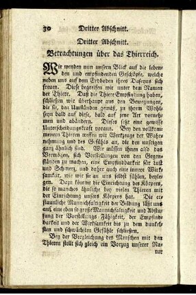Dritter Abschnitt. Betrachtungen über das Thierreich