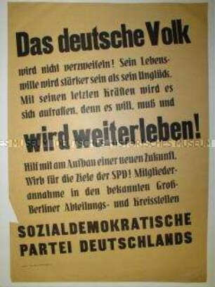 Maueranschlag mit Werbung der SPD