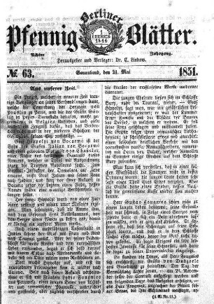 No. 63, Sonnabend,den 24. Mai