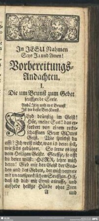Vorbereitungs-Andachten