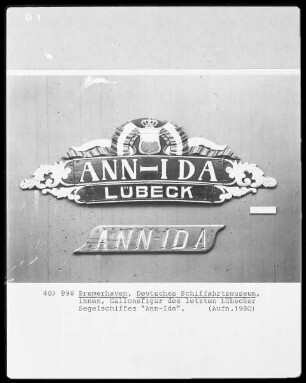 Galionsfigur des letzten Lübecker Segelschiffs "Ann-Ida"