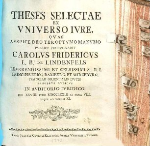 Theses Selectae Ex Vniverso Ivre