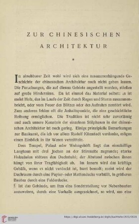 Zur chinesischen Architektur