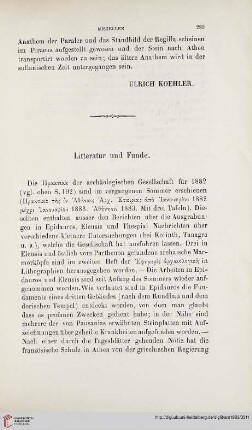 Litteratur und Funde