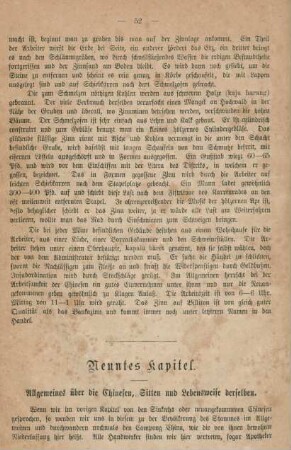 Neuntes Kapitel. Allgemeines über die Chinesen, Sitten und Lebensweise derselben