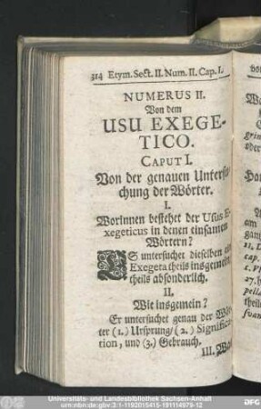Numerus II. Von dem Usu Exegetico.