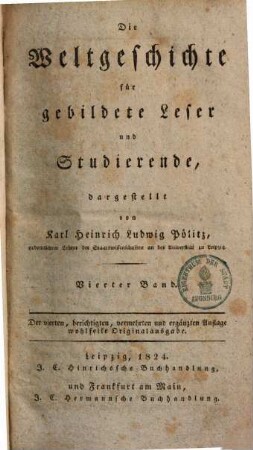 Die Weltgeschichte für gebildete Leser und Studierende, 4