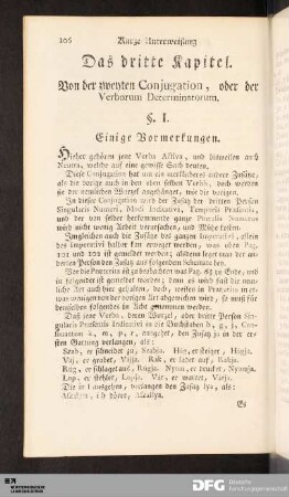 Das dritte Kapitel. Von der zweyten Conjugation.