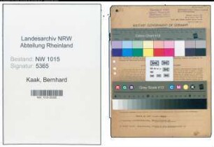 Entnazifizierung Bernhard Kaak , geb. 11.03.1911 (Einzelhaendler)