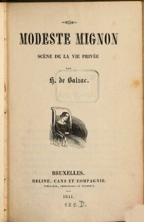 Modeste Mignon : scène de la vie privée