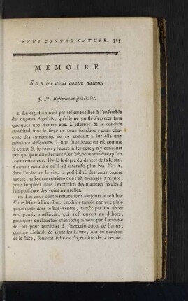 Mémoire sur les anus contre nature.