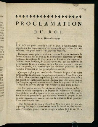 3-10, Proclamation du Roi...