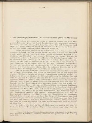 II. Das Strassburger Manuskript, die älteste deutsche Quelle für Maltechnik.