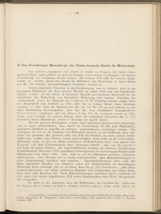 II. Das Strassburger Manuskript, die älteste deutsche Quelle für Maltechnik.